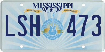 MS license plate LSH473