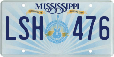 MS license plate LSH476