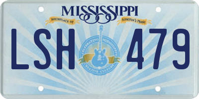MS license plate LSH479
