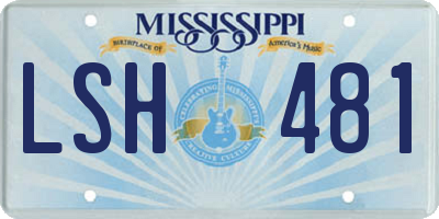 MS license plate LSH481