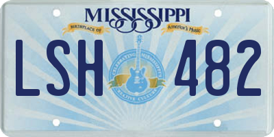 MS license plate LSH482