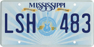 MS license plate LSH483