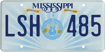 MS license plate LSH485