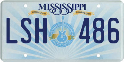 MS license plate LSH486