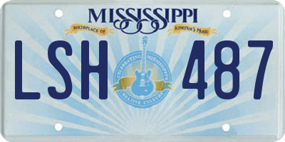 MS license plate LSH487