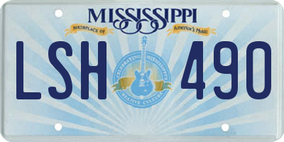 MS license plate LSH490