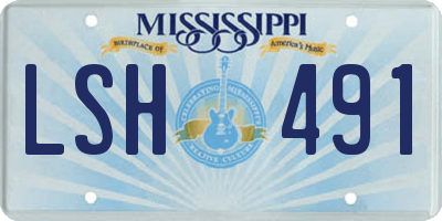 MS license plate LSH491