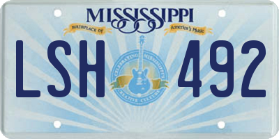 MS license plate LSH492