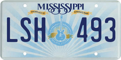 MS license plate LSH493