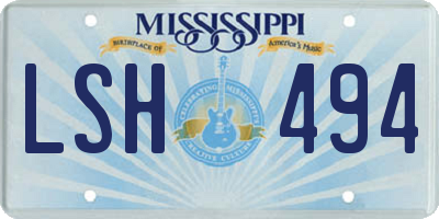 MS license plate LSH494