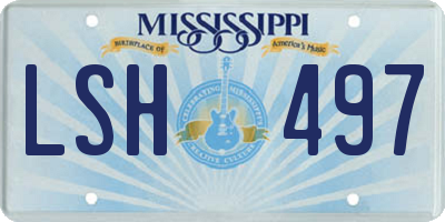 MS license plate LSH497