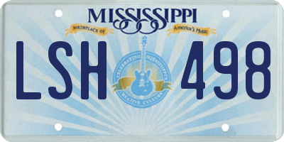 MS license plate LSH498