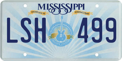 MS license plate LSH499