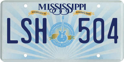 MS license plate LSH504