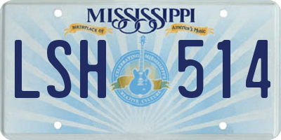 MS license plate LSH514