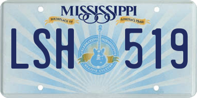 MS license plate LSH519