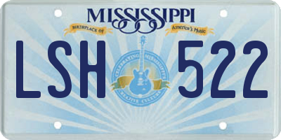 MS license plate LSH522
