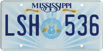 MS license plate LSH536