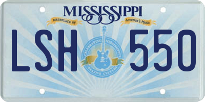 MS license plate LSH550