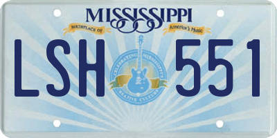 MS license plate LSH551