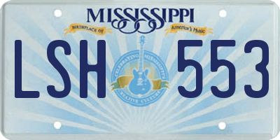 MS license plate LSH553