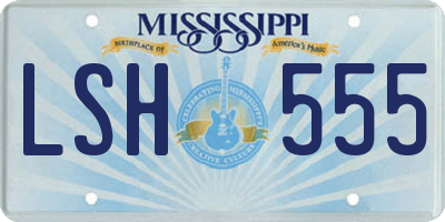 MS license plate LSH555
