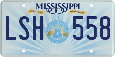 MS license plate LSH558