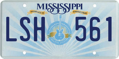 MS license plate LSH561