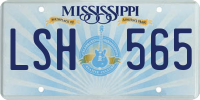 MS license plate LSH565