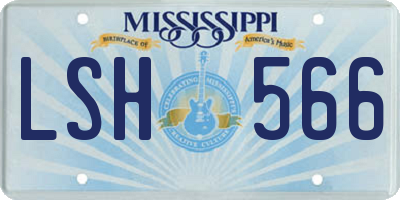 MS license plate LSH566