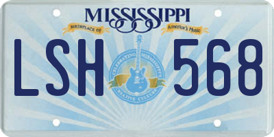 MS license plate LSH568