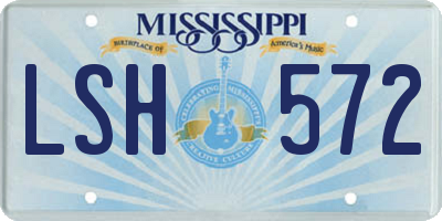 MS license plate LSH572