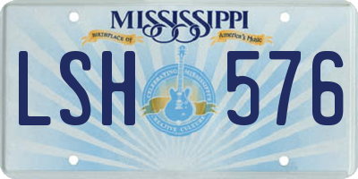 MS license plate LSH576