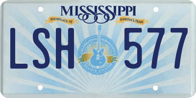 MS license plate LSH577