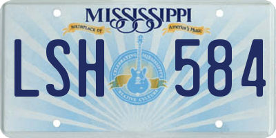 MS license plate LSH584