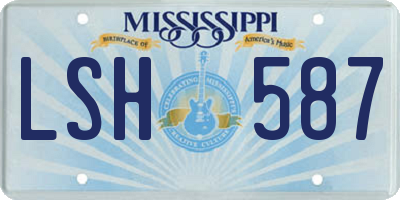 MS license plate LSH587