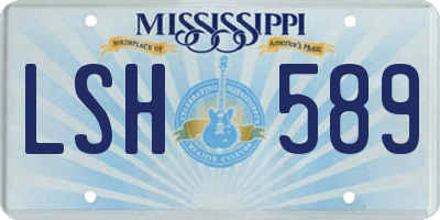 MS license plate LSH589