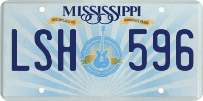 MS license plate LSH596