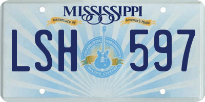 MS license plate LSH597