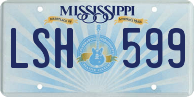 MS license plate LSH599