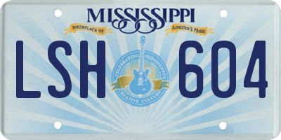 MS license plate LSH604