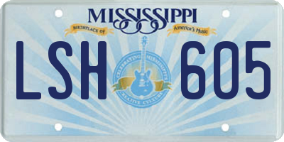 MS license plate LSH605