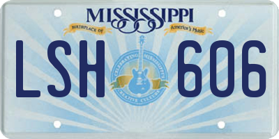 MS license plate LSH606