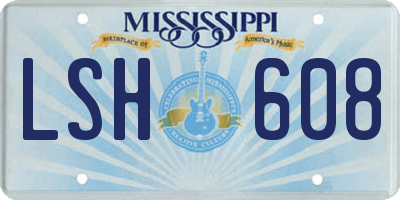 MS license plate LSH608