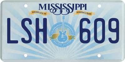 MS license plate LSH609