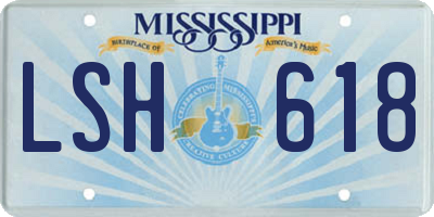 MS license plate LSH618