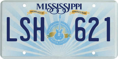 MS license plate LSH621