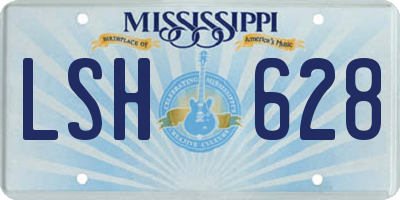 MS license plate LSH628