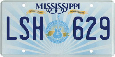 MS license plate LSH629