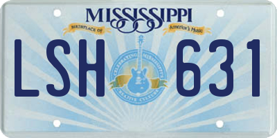 MS license plate LSH631